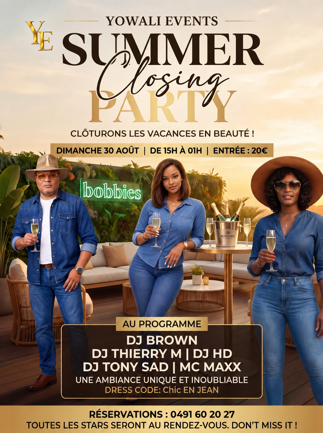 Affiche Yowali Event — Summer Closing Party, dimanche 30 août